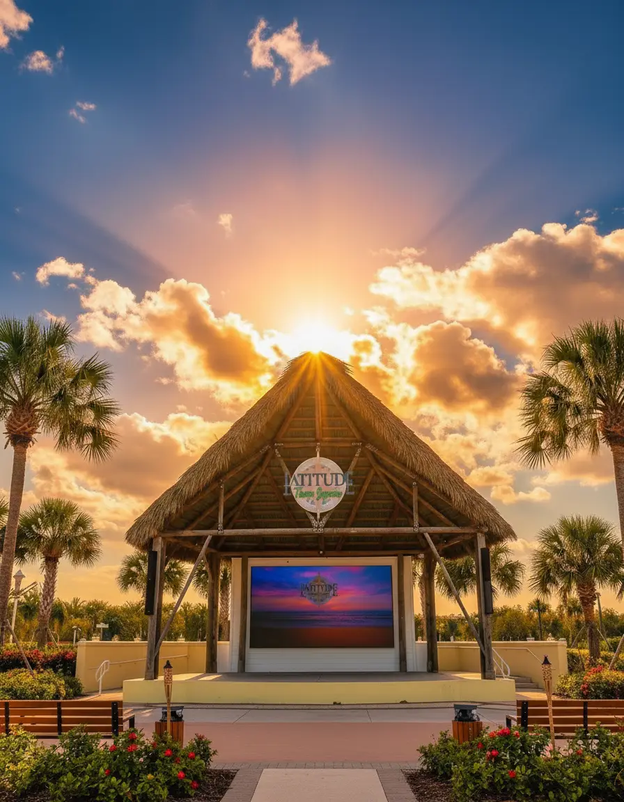 Outdoor Entertainment Venue Tiki Huts